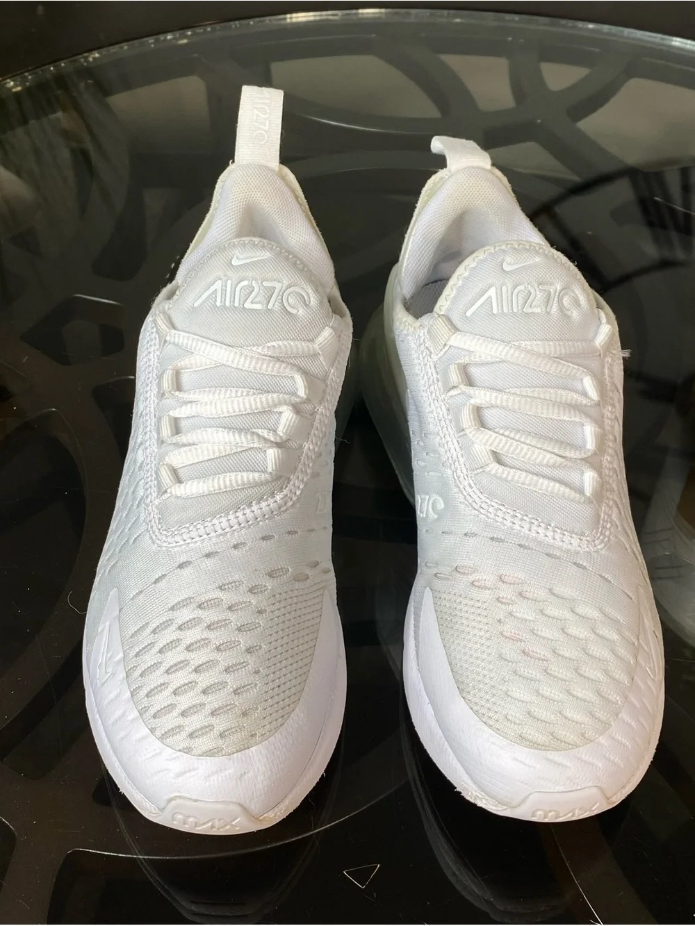 Nike Air Max 270 Triple White Women's Running Shoes Size 4 Youth